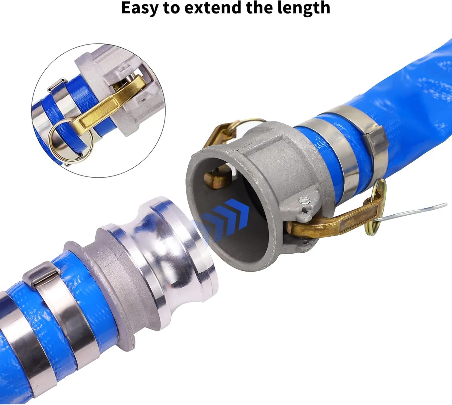 Tuyau plat à connecter avec raccords