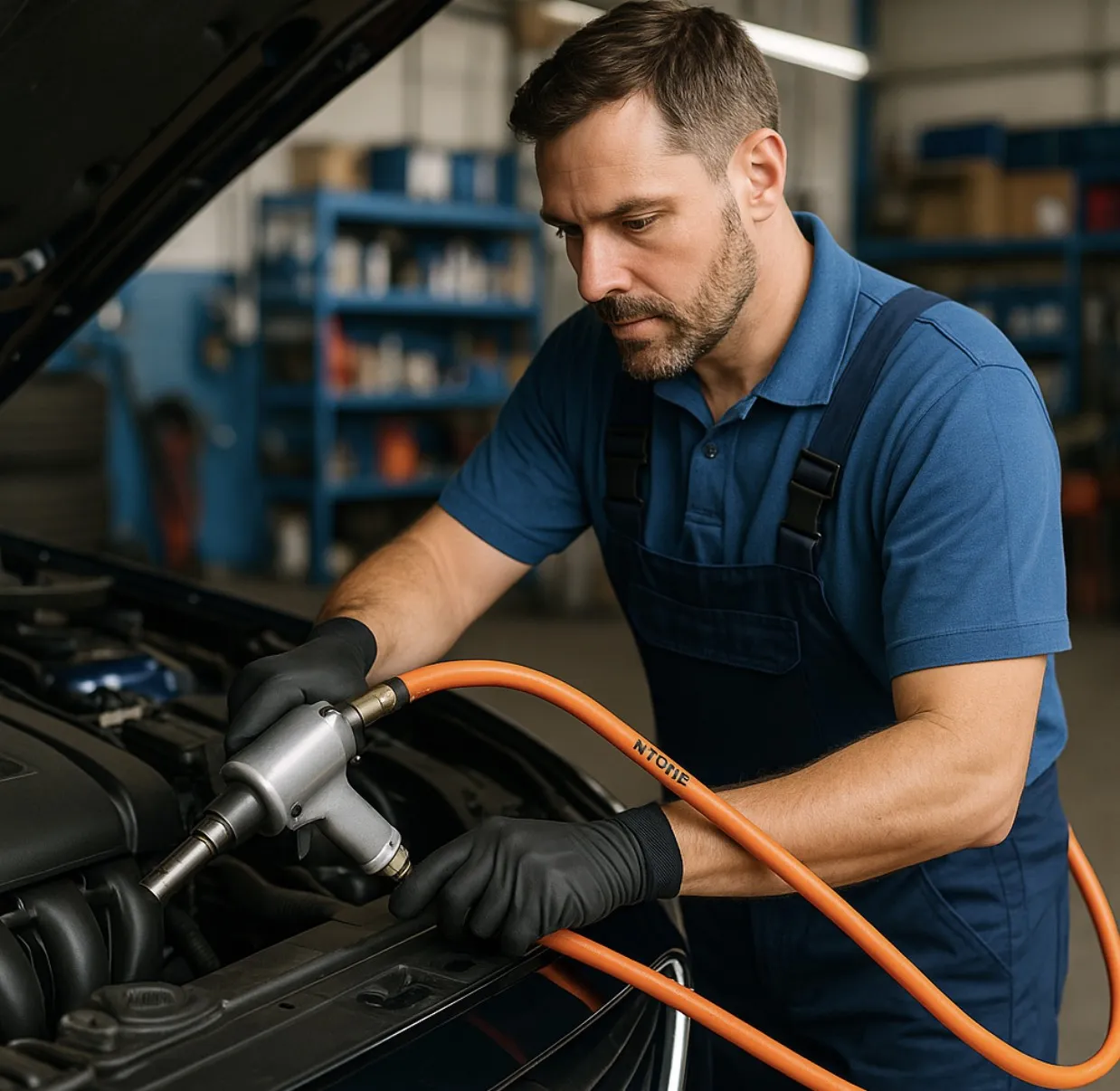 Tuyau d'air hybride flexible pour utilisation en atelier