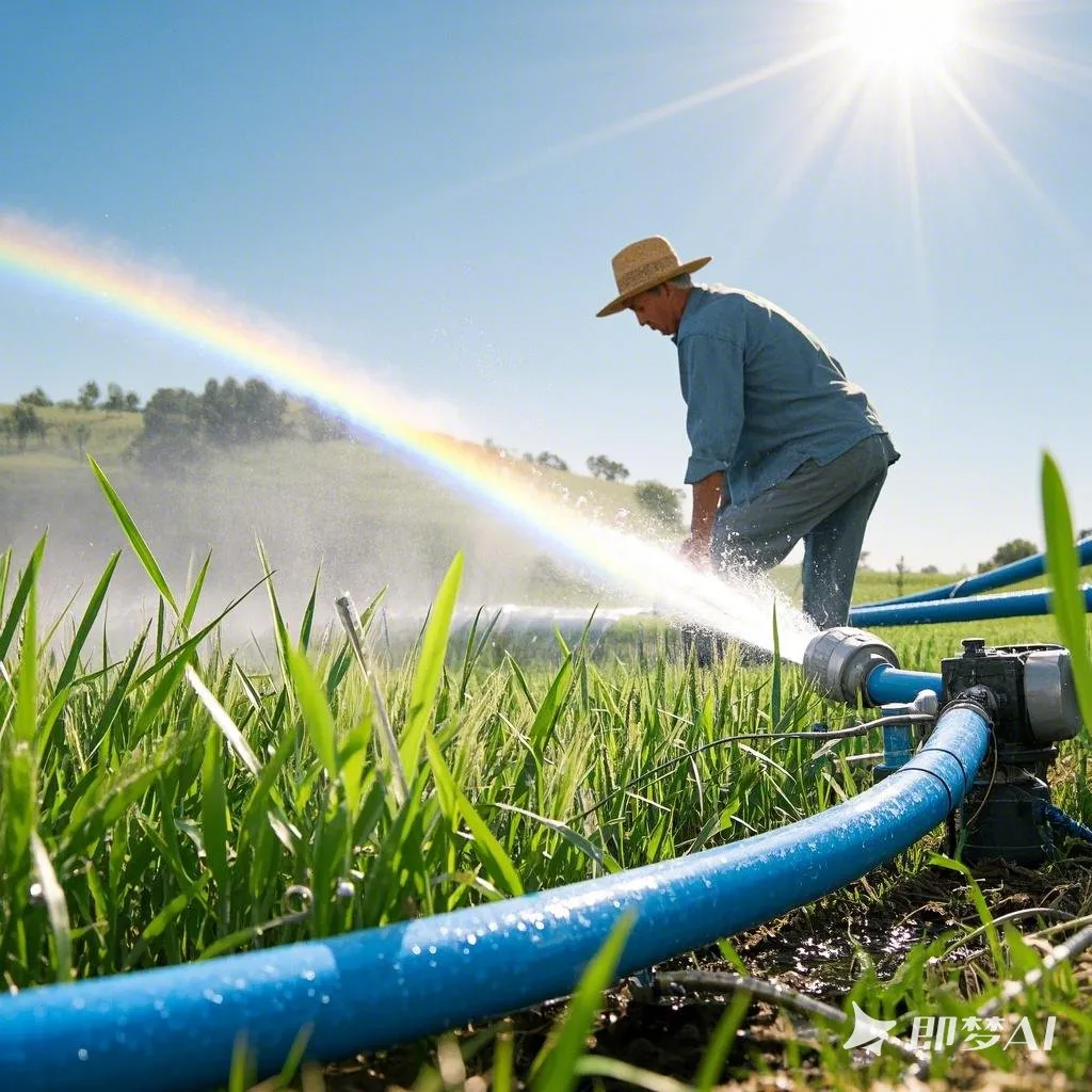 Mangueira plana agrícola de PVC azul
