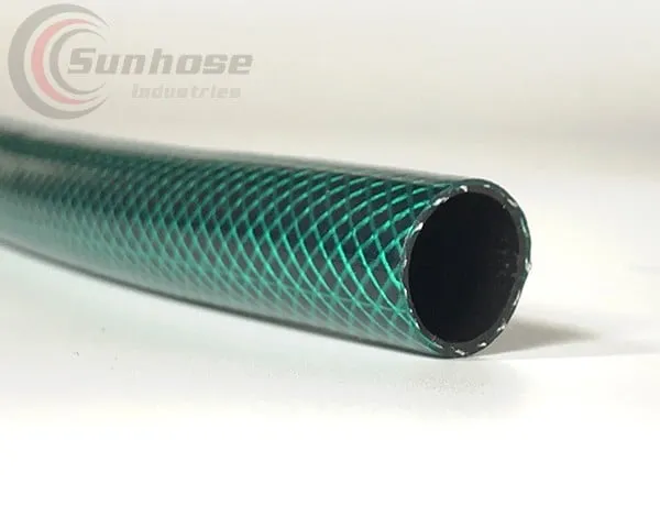 Green garden hose