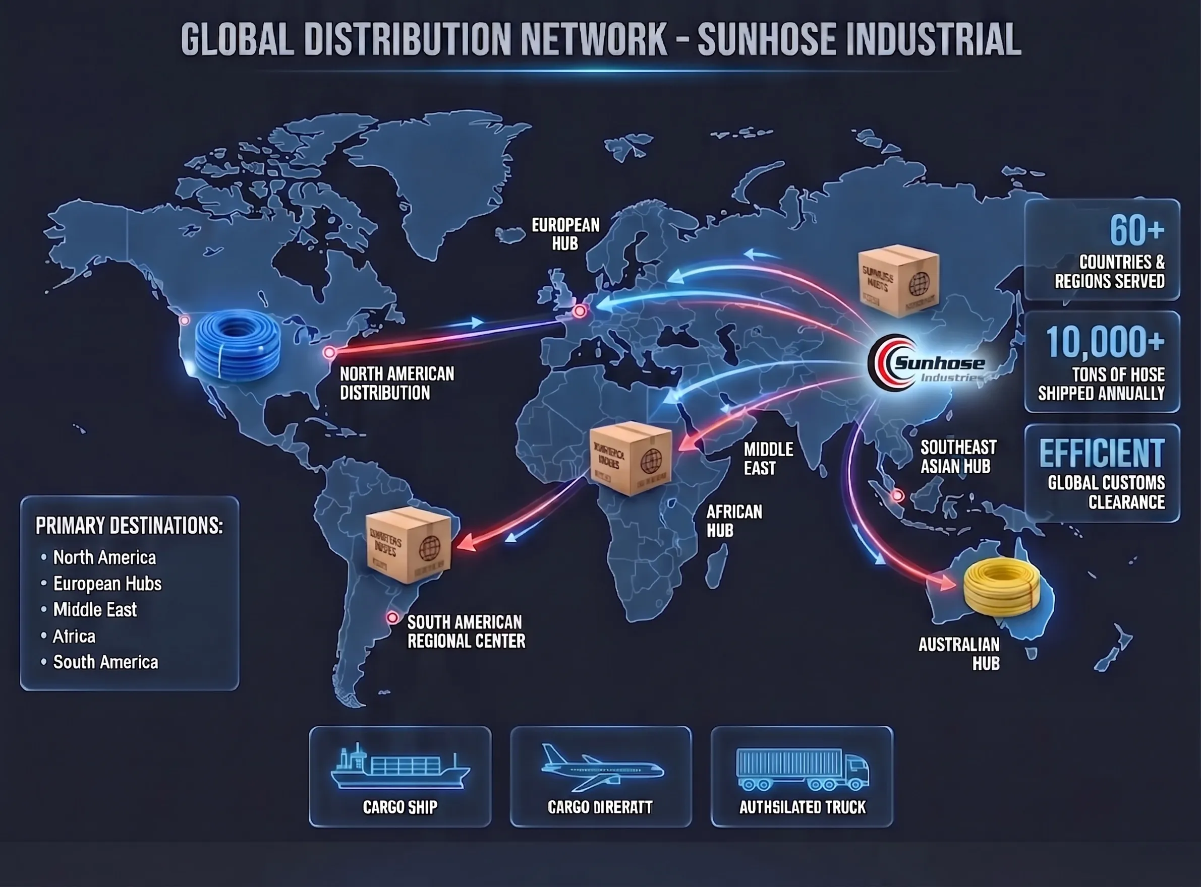 Sunhose global distribution network