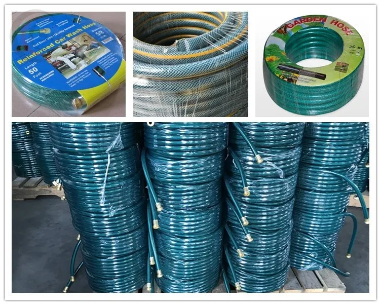 Green garden hose package