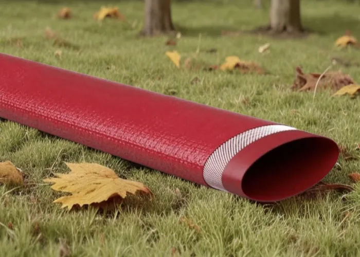 Red layflat PVC hose